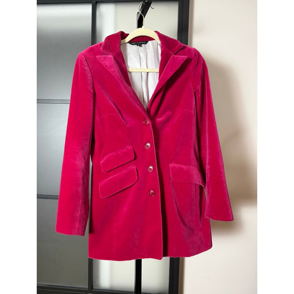 Supply & Demand Pink Velvet Blazer Size Small